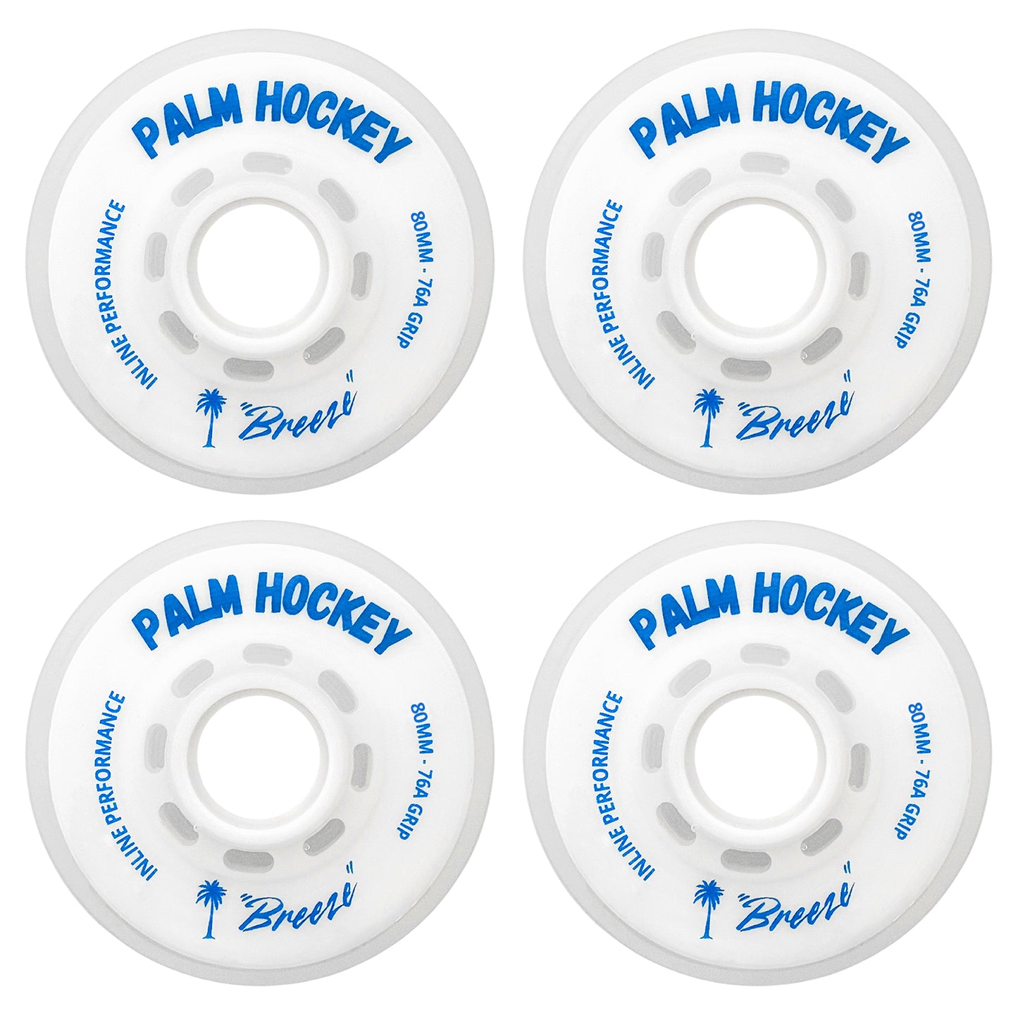 Palm Hockey Breeze Inline Wheels – 80mm (4-Pack)